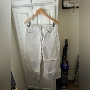 Forever 21 cropped white denim jeans